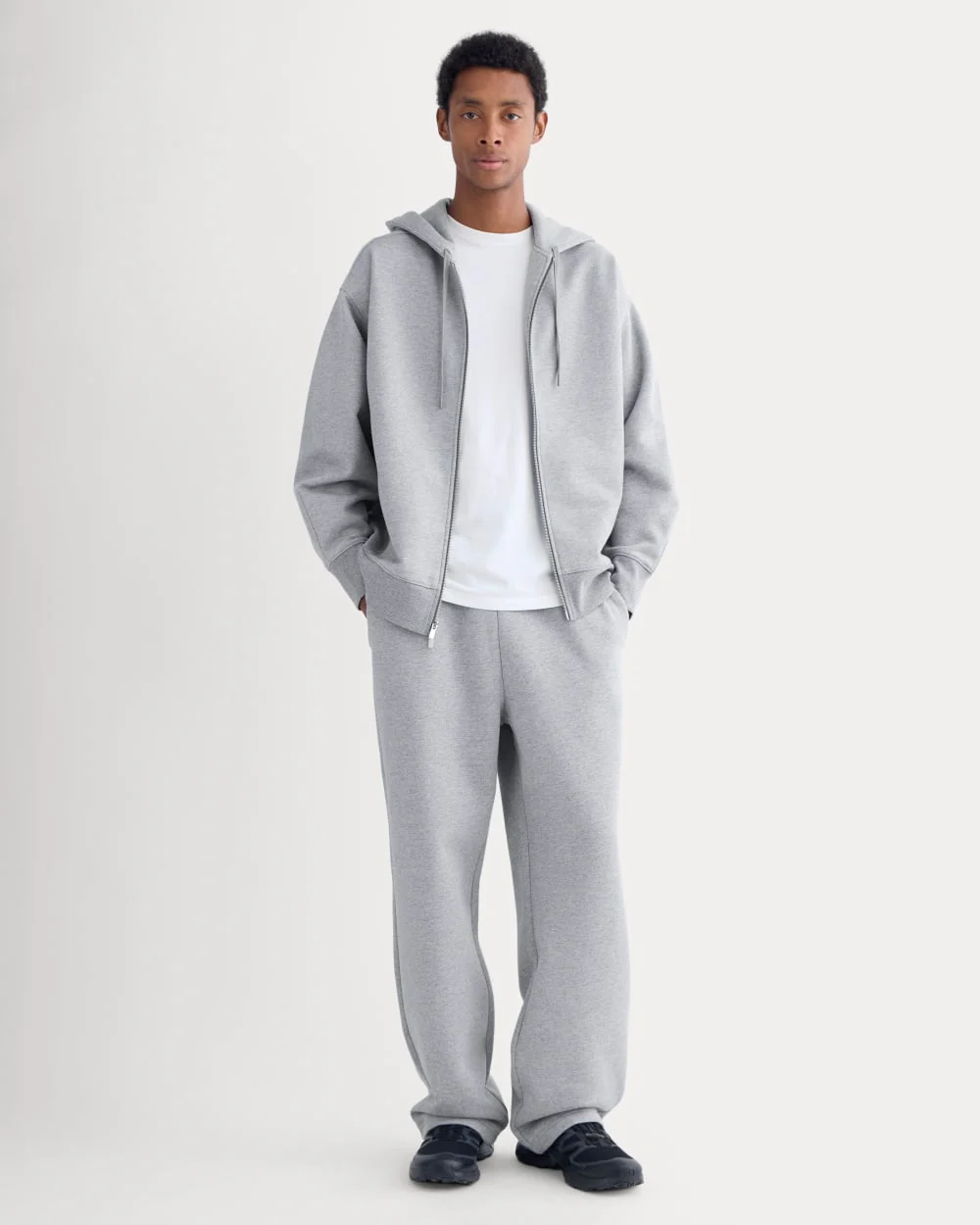 Luxe Fleece Full-Zip Hoodie | Vintage Heather Grey - Image 3