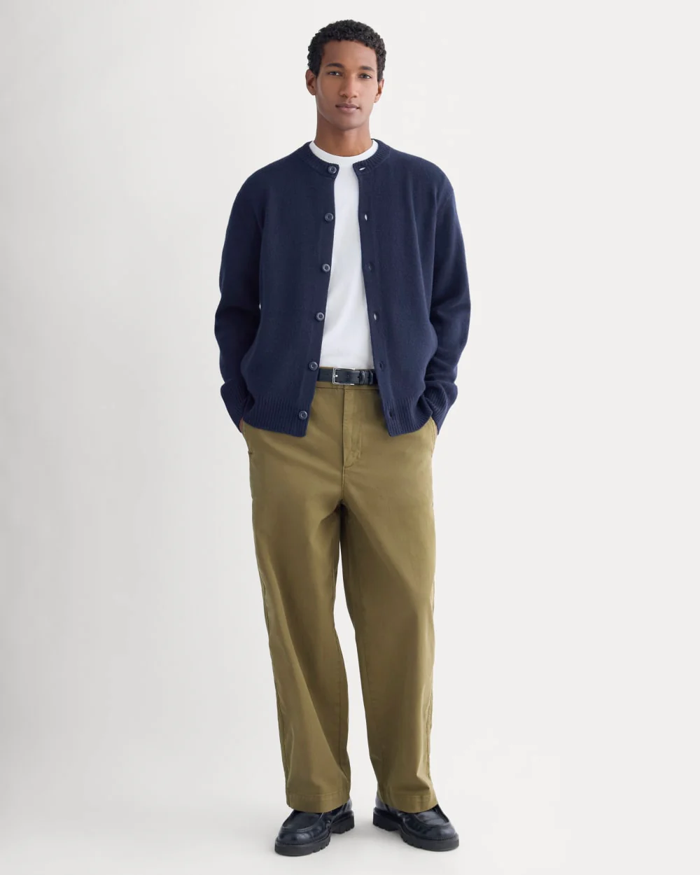 Luxe Merino Crew Cardigan | Deep Navy - Image 3