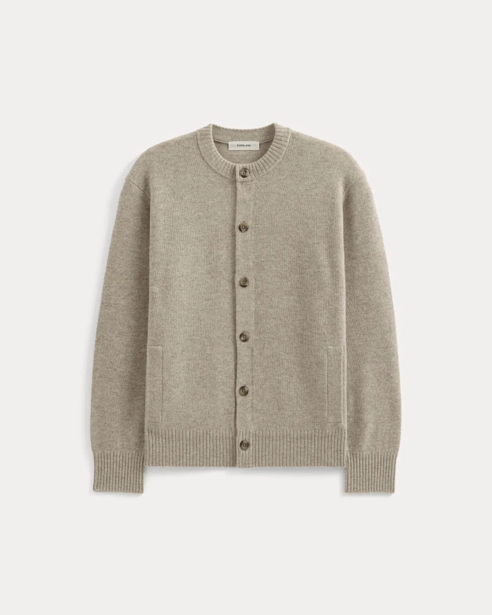 Luxe Merino Crew Cardigan | Heather Gravel - Image 2