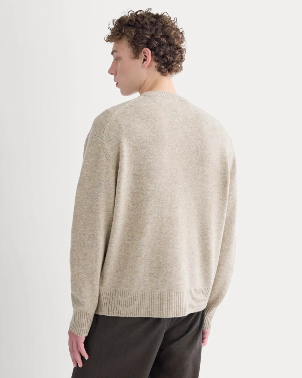 Luxe Merino Crew Cardigan | Heather Gravel - Image 4