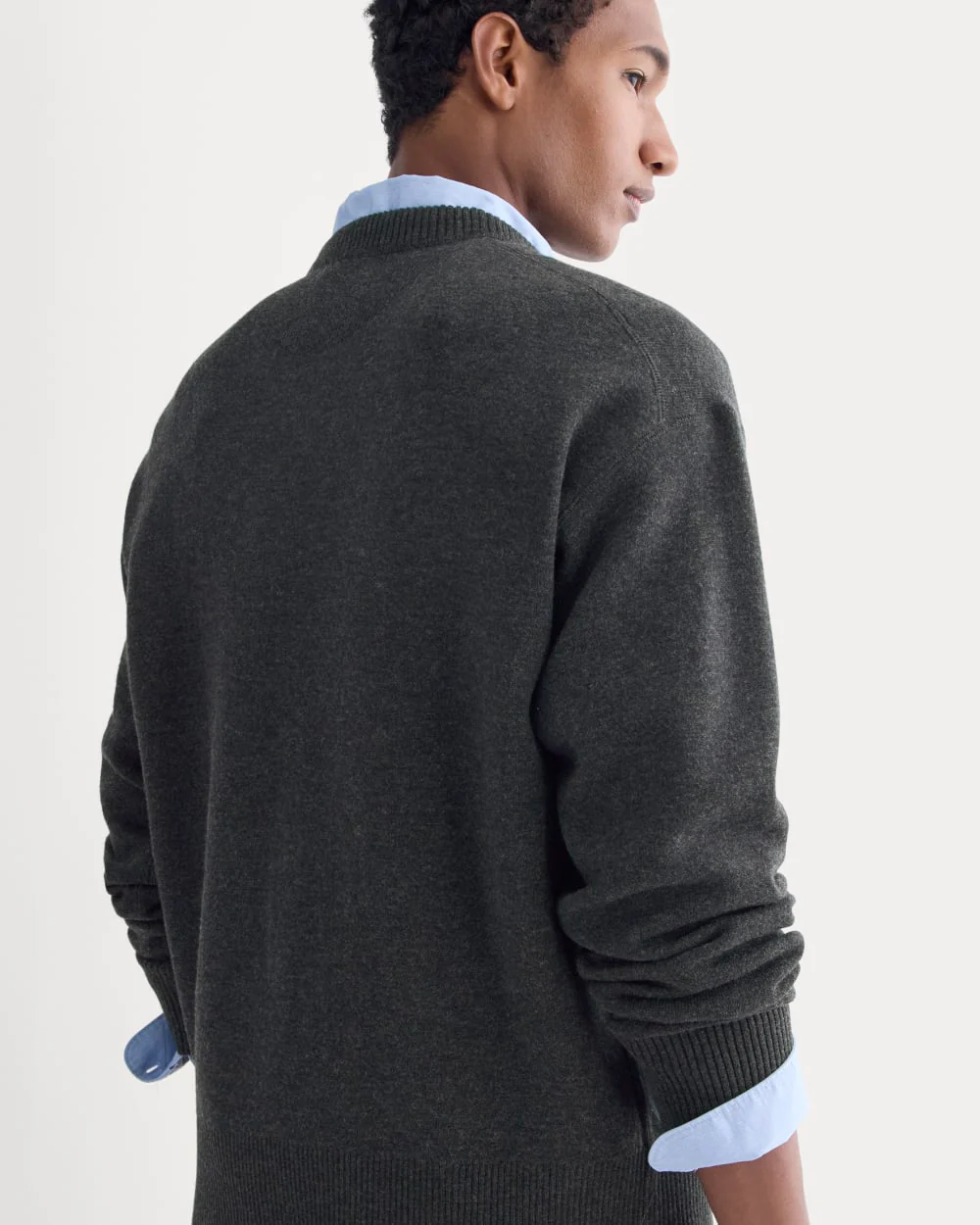 Luxe Merino Double-Knit Sweater | Heather Charcoal - Image 4
