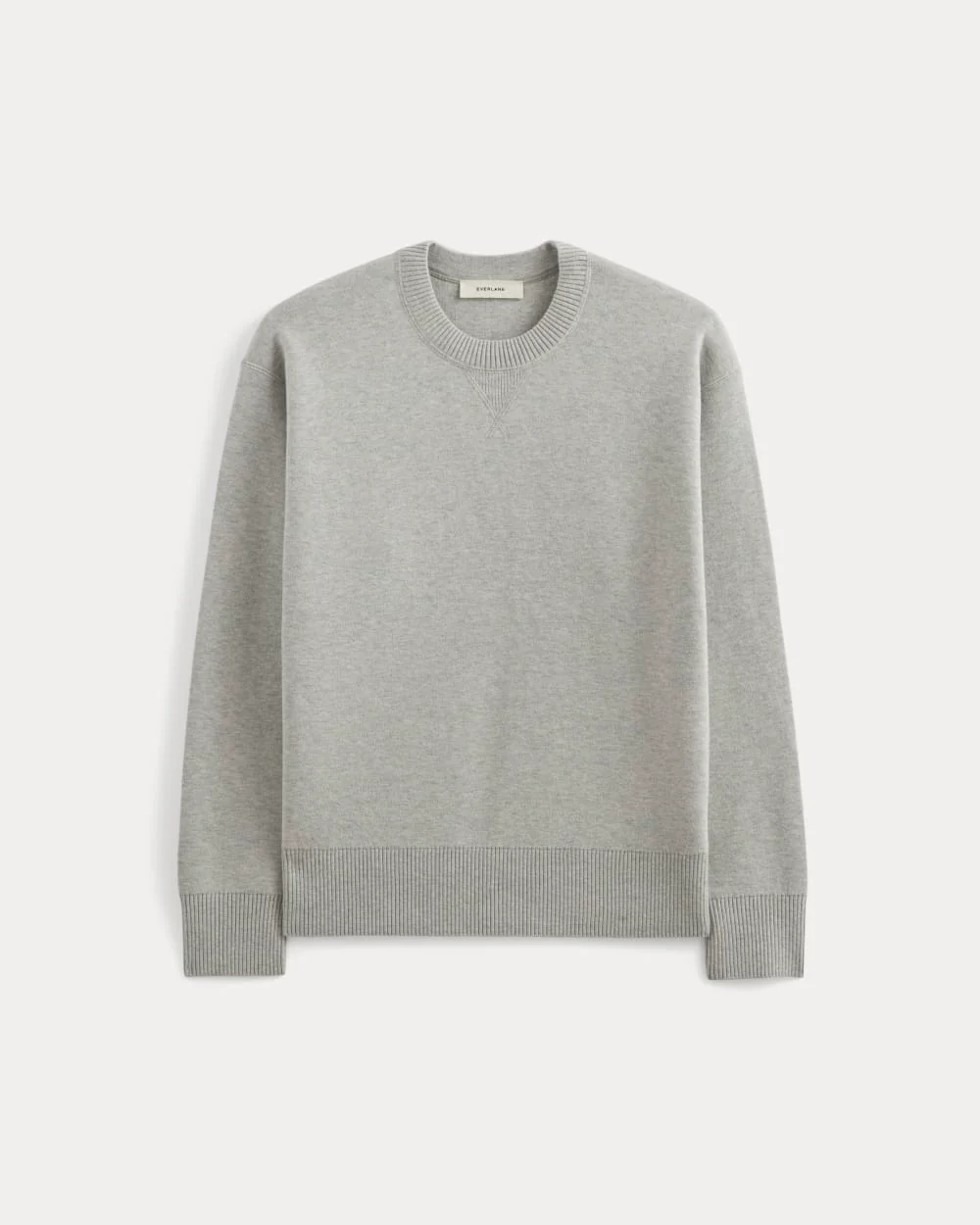 Luxe Merino Double-Knit Sweater | Heathered Grey - Image 2