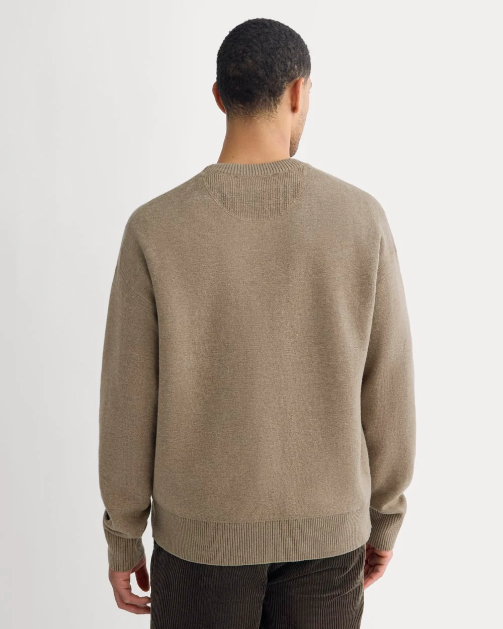 Luxe Merino Double-Knit Sweater | Taupe Melange - Image 5