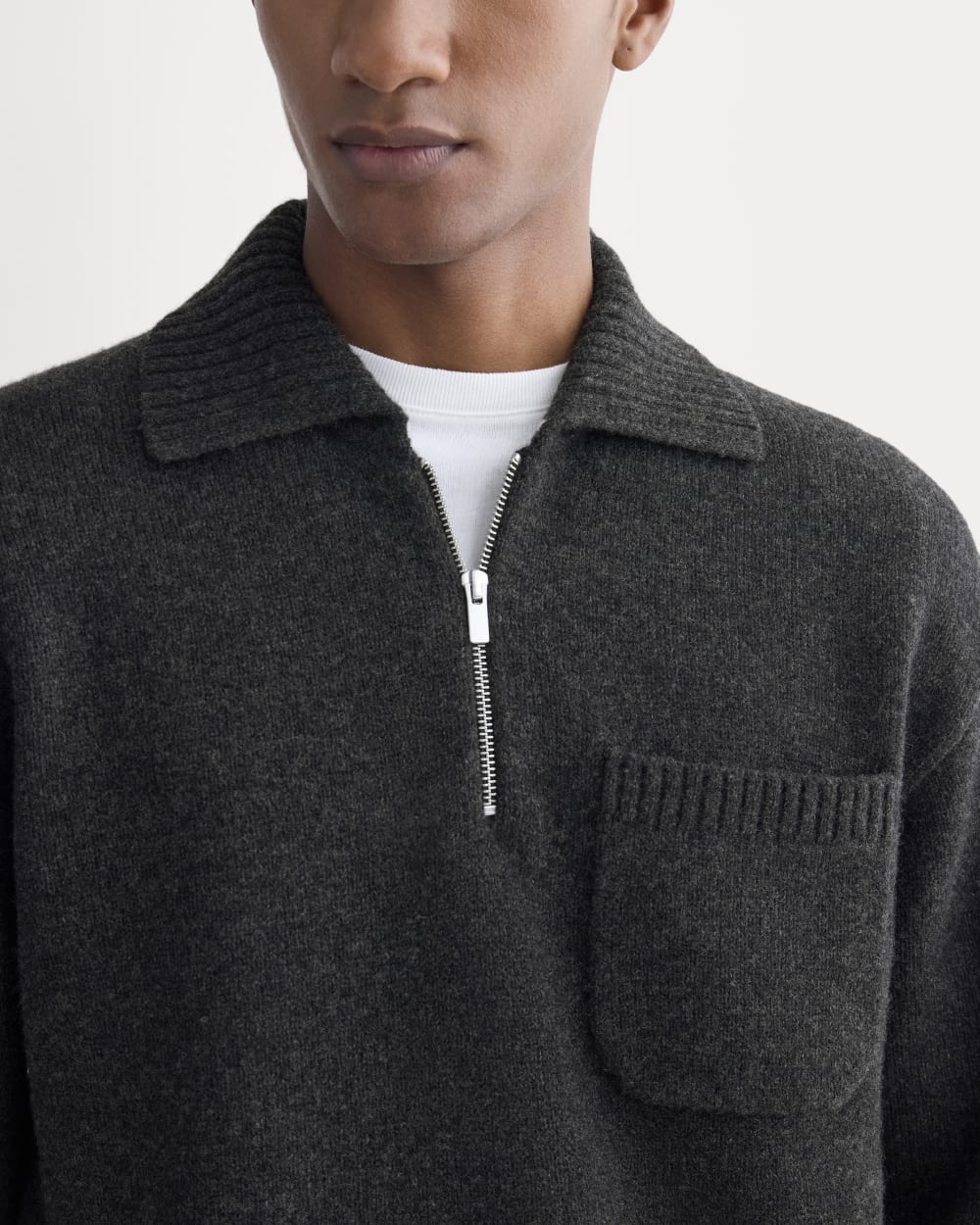 Luxe Merino Quarter-Zip Pullover | Heathered Black - Image 4