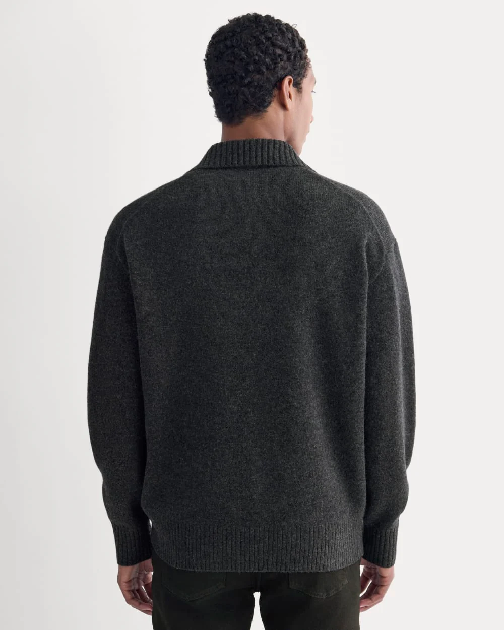 Luxe Merino Quarter-Zip Pullover | Heathered Black - Image 5