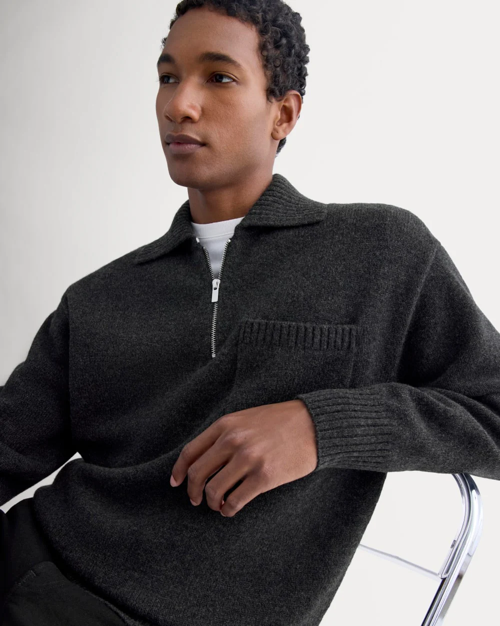 Luxe Merino Quarter-Zip Pullover | Heathered Black - Image 7