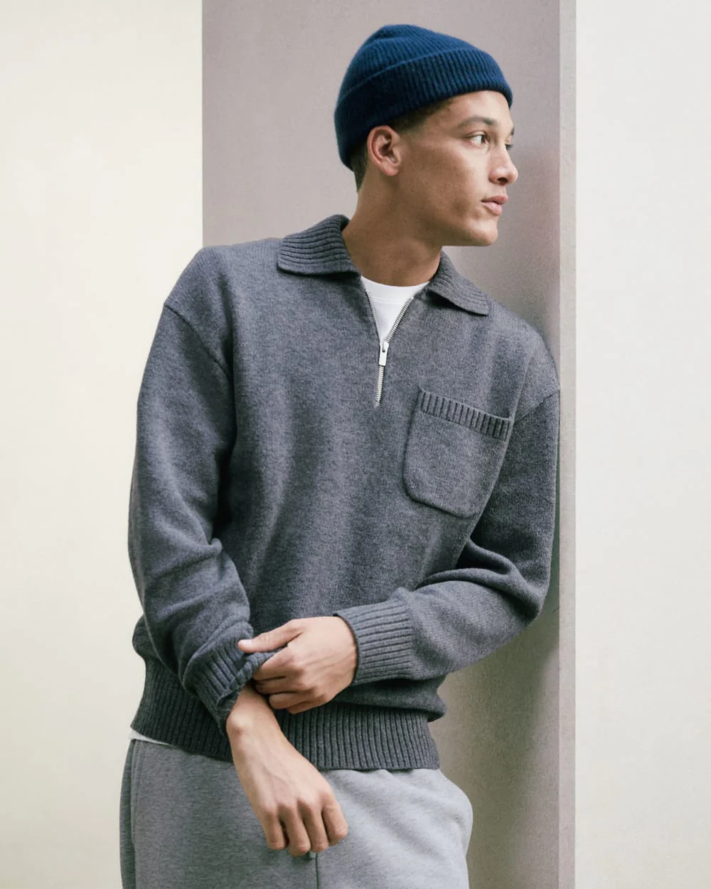 Luxe Merino Quarter-Zip Pullover | Heathered Charcoal - Image 7