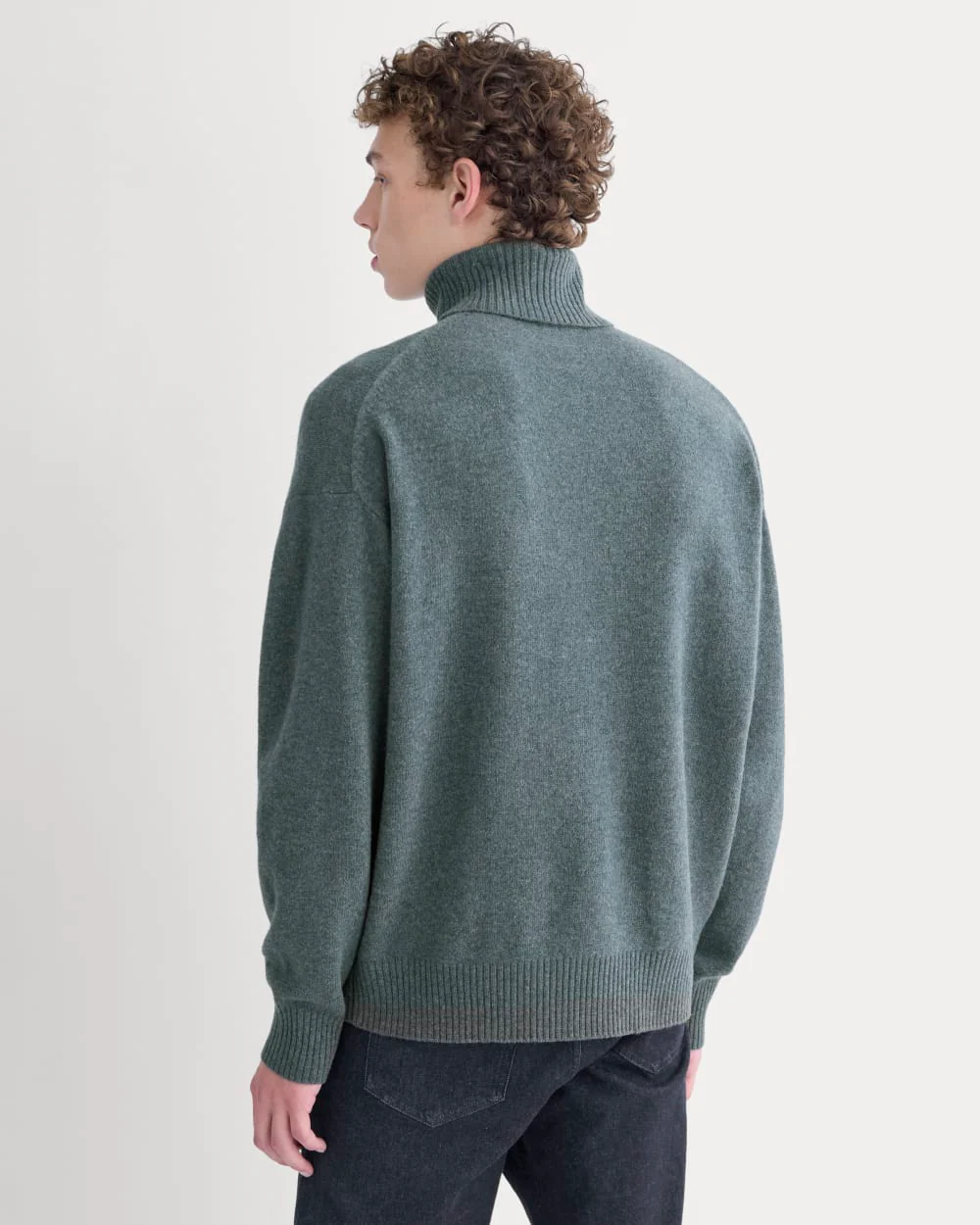 Luxe Merino Relaxed Turtleneck | Heather Midnight Navy - Image 5