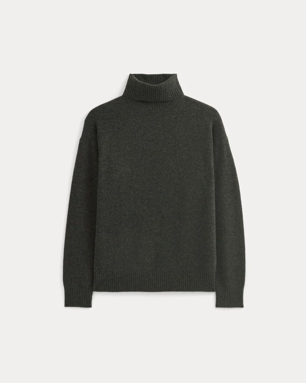 Luxe Merino Relaxed Turtleneck | Heathered Black - Image 2
