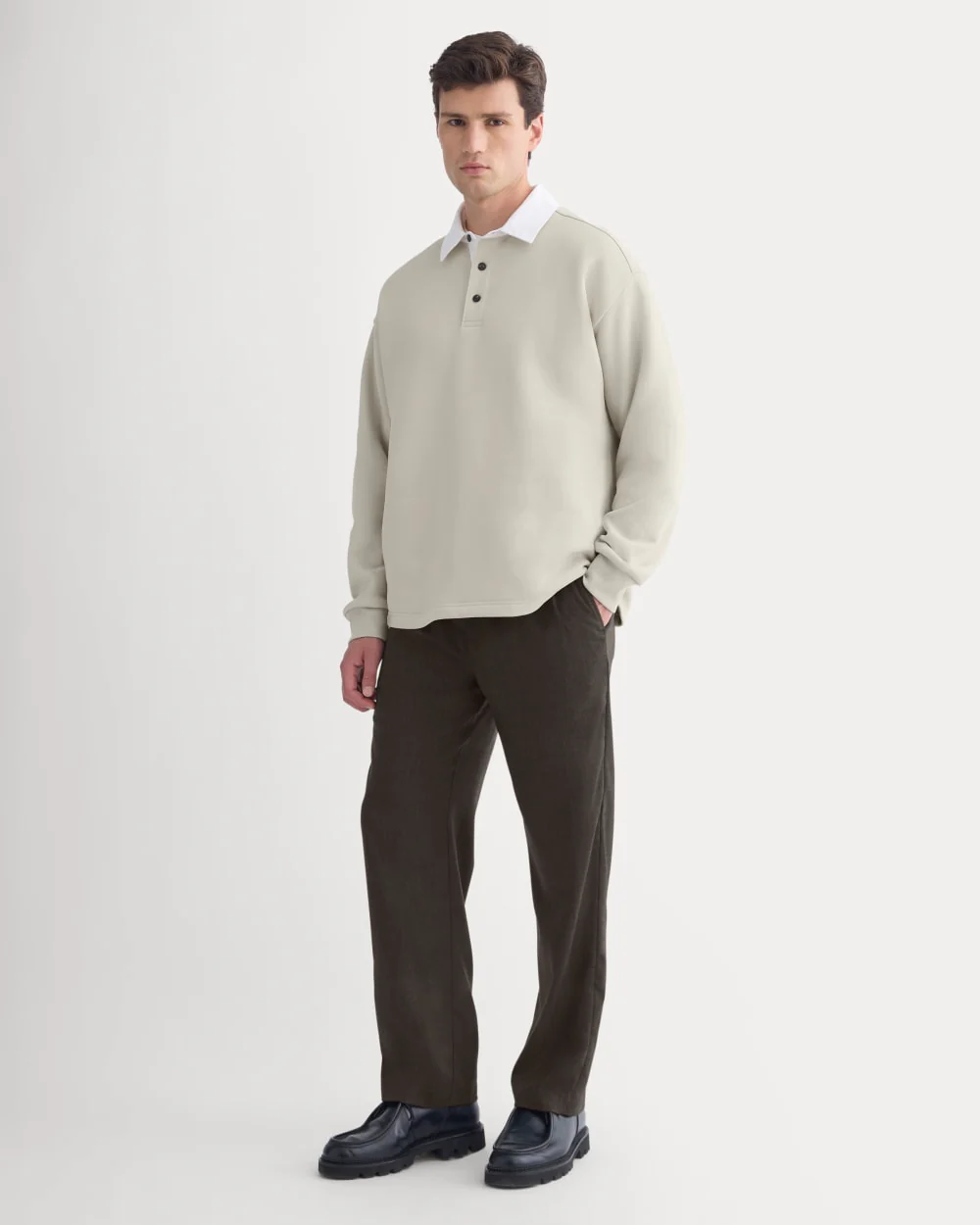 Luxe Fleece Rugby Polo | Peyote - Image 3