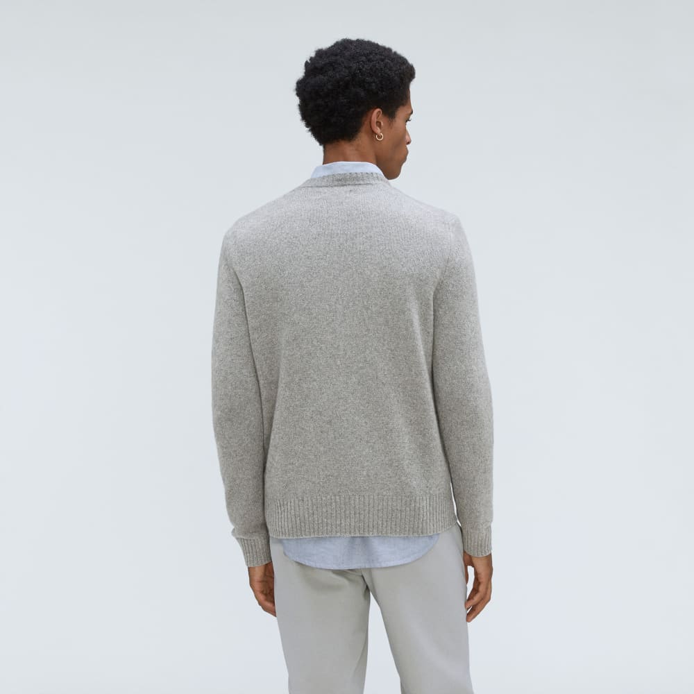 The Merino-Blend Crewneck Sweater |  Heathered Grey - Image 3