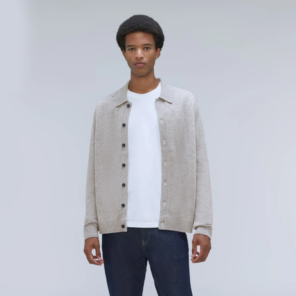 The Merino-Blend Sweater Polo | Heathered Grey