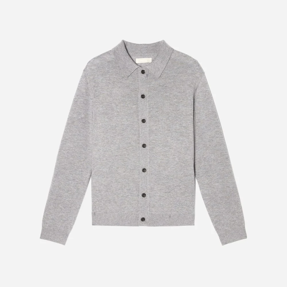 The Merino-Blend Sweater Polo | Heathered Grey - Image 2