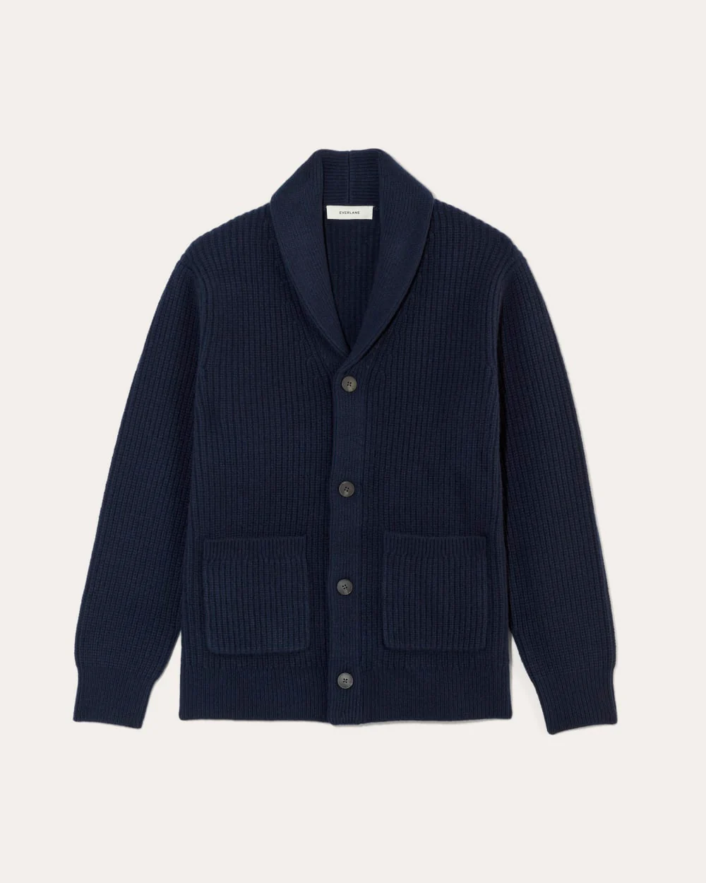The Felted Merino Shawl Collar Cardigan | Deep Navy - Image 2