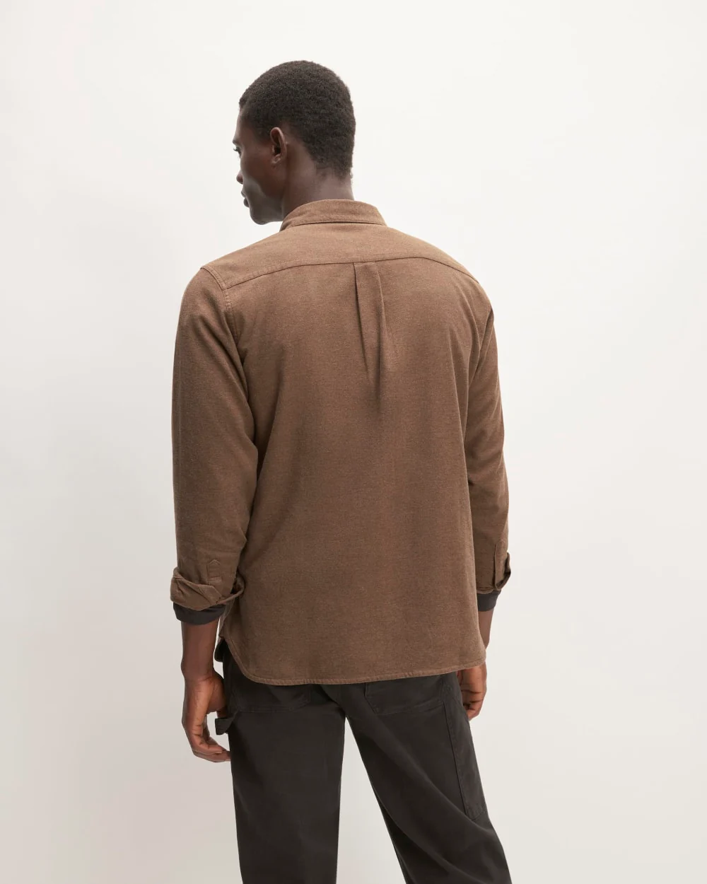 The Brushed Flannel Shirt | Heathered Cocoa Brown - Image 6
