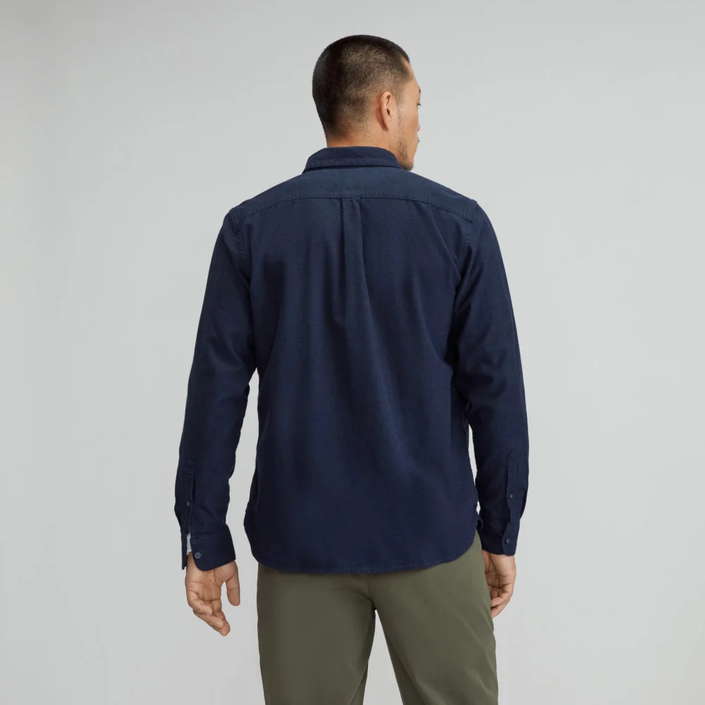 The Brushed Flannel Shirt | Heather Navy - Image 3
