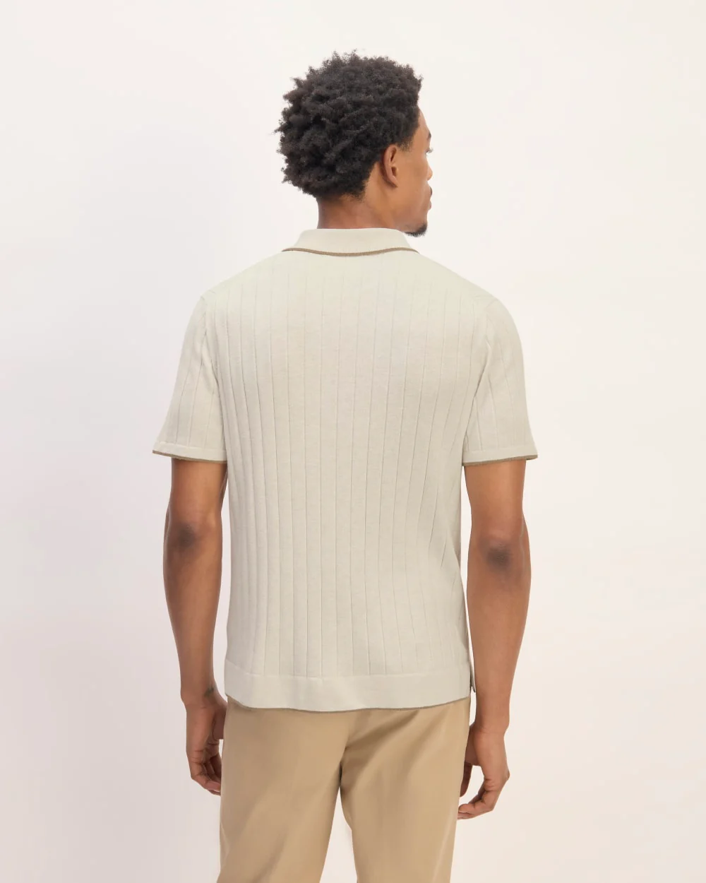 The No-Sweat Button-Down Polo | Heathered Canvas - Image 6