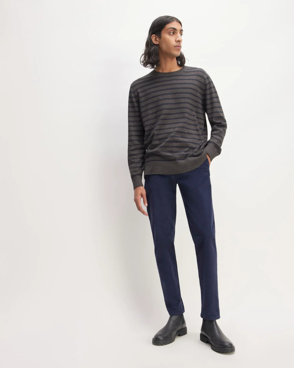 The No-Sweat Sweater | Uniform | Heathered Midnight / Heathered Ash - Image 3