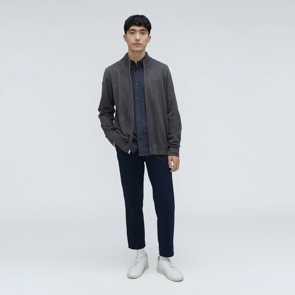 The No-Sweat Full Zip Sweater | Heather Ash - Image 5