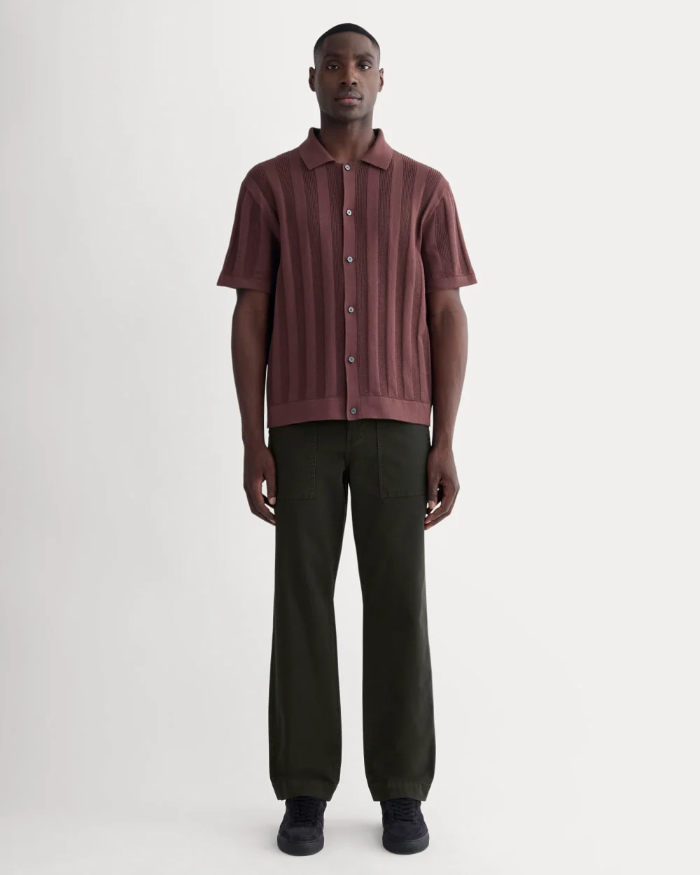 The No-Sweat Ribbed Polo | Dark Mahogany - Image 3