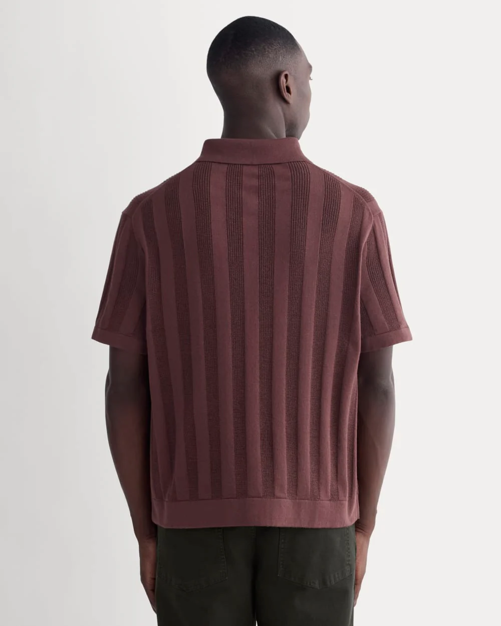 The No-Sweat Ribbed Polo | Dark Mahogany - Image 5