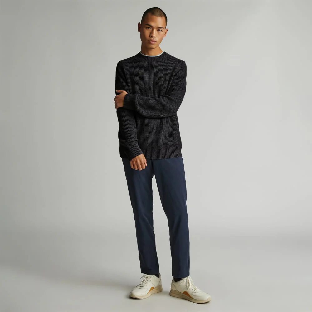 The No-Sweat Ribbed Crew | Heather Ash - Image 2