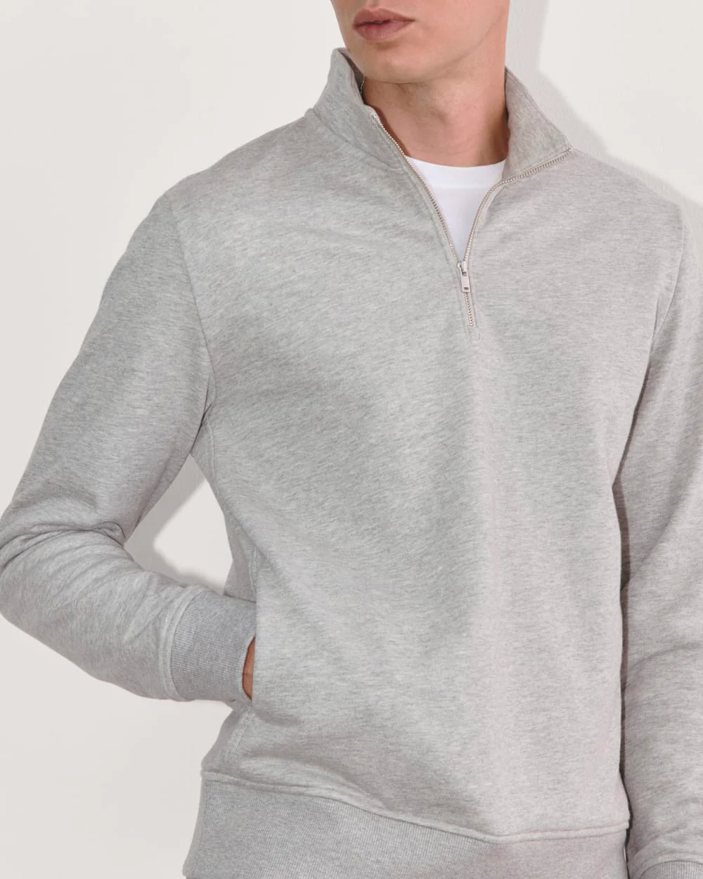 The Off-Duty Terry Quarter-Zip |  Heathered Grey - Image 4