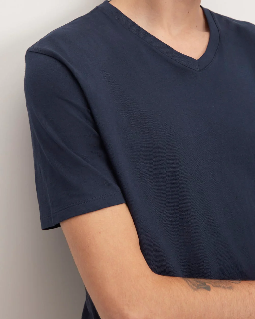 The Organic Cotton V-Neck Tee | Deep Navy - Image 4