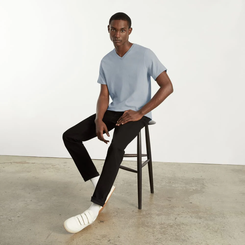 The Organic Cotton V-Neck Tee | Sky - Image 4