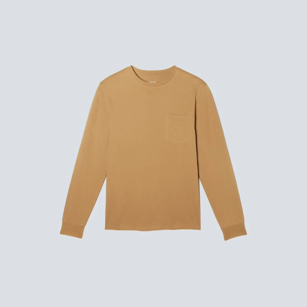 The Organic Cotton Long-Sleeve Pocket Tee | Dark Brown - Image 2