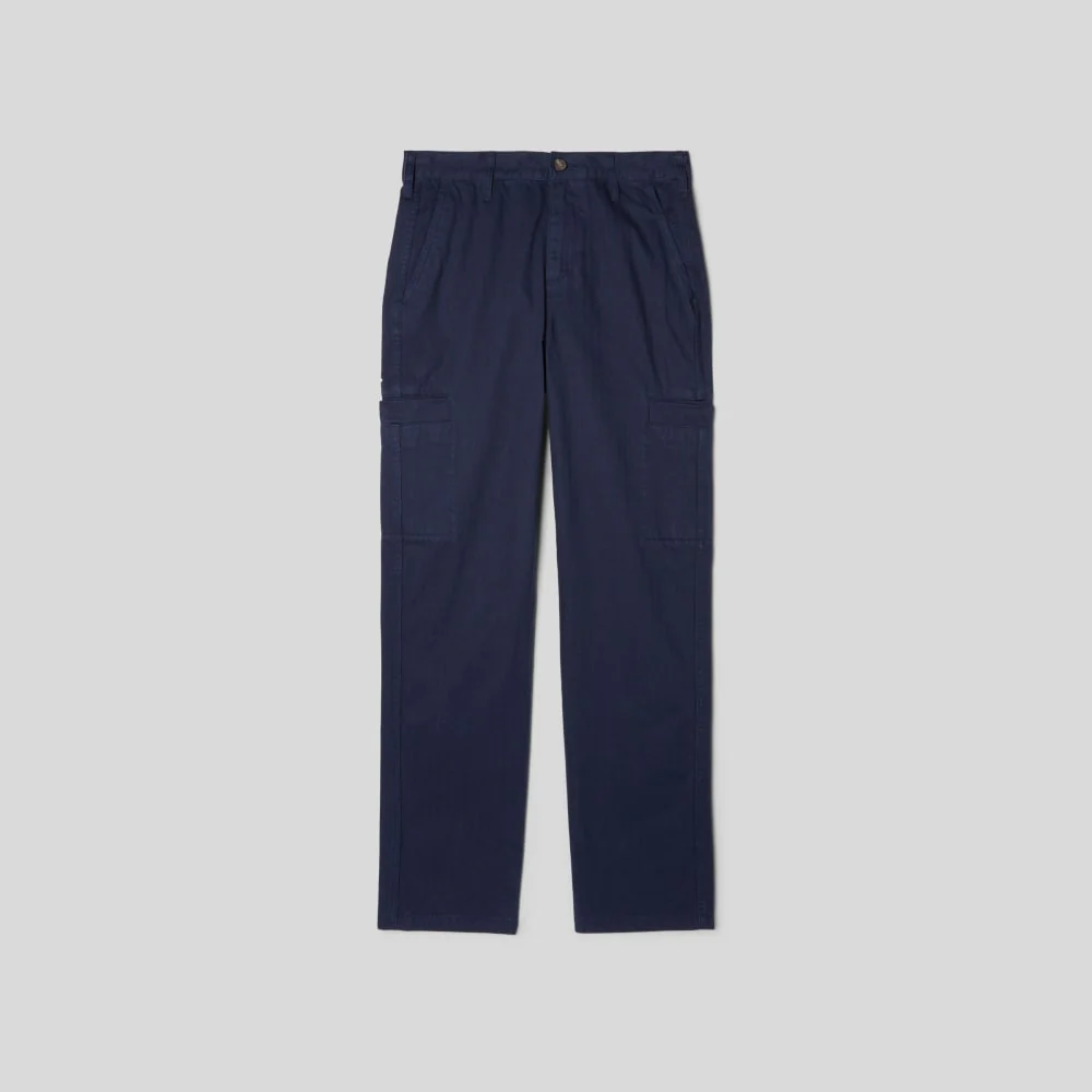 The Organic Cotton Herringbone Refined Cargo | Navy - Image 2