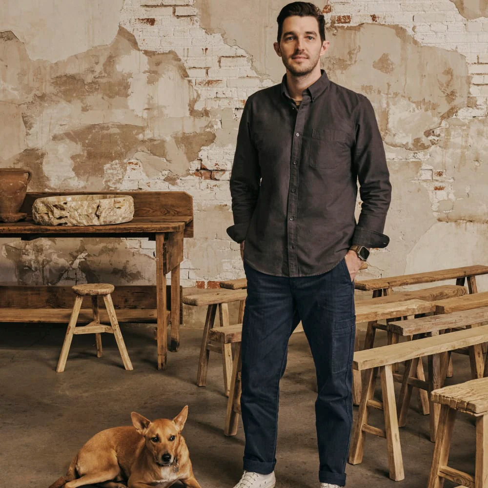 The Organic Cotton Herringbone Refined Cargo | Navy - Image 6