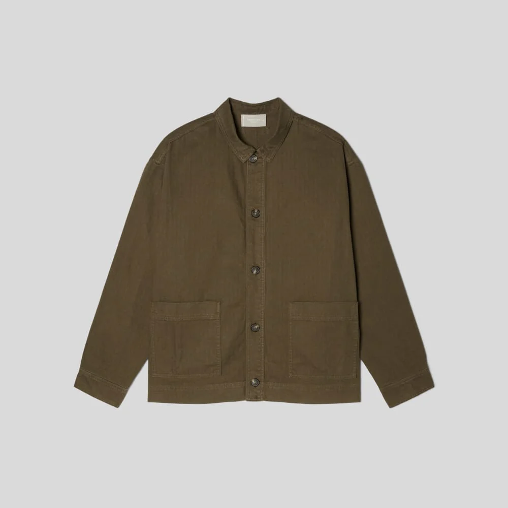 The Organic Cotton Herringbone Utility Jacket | Beech - Image 2
