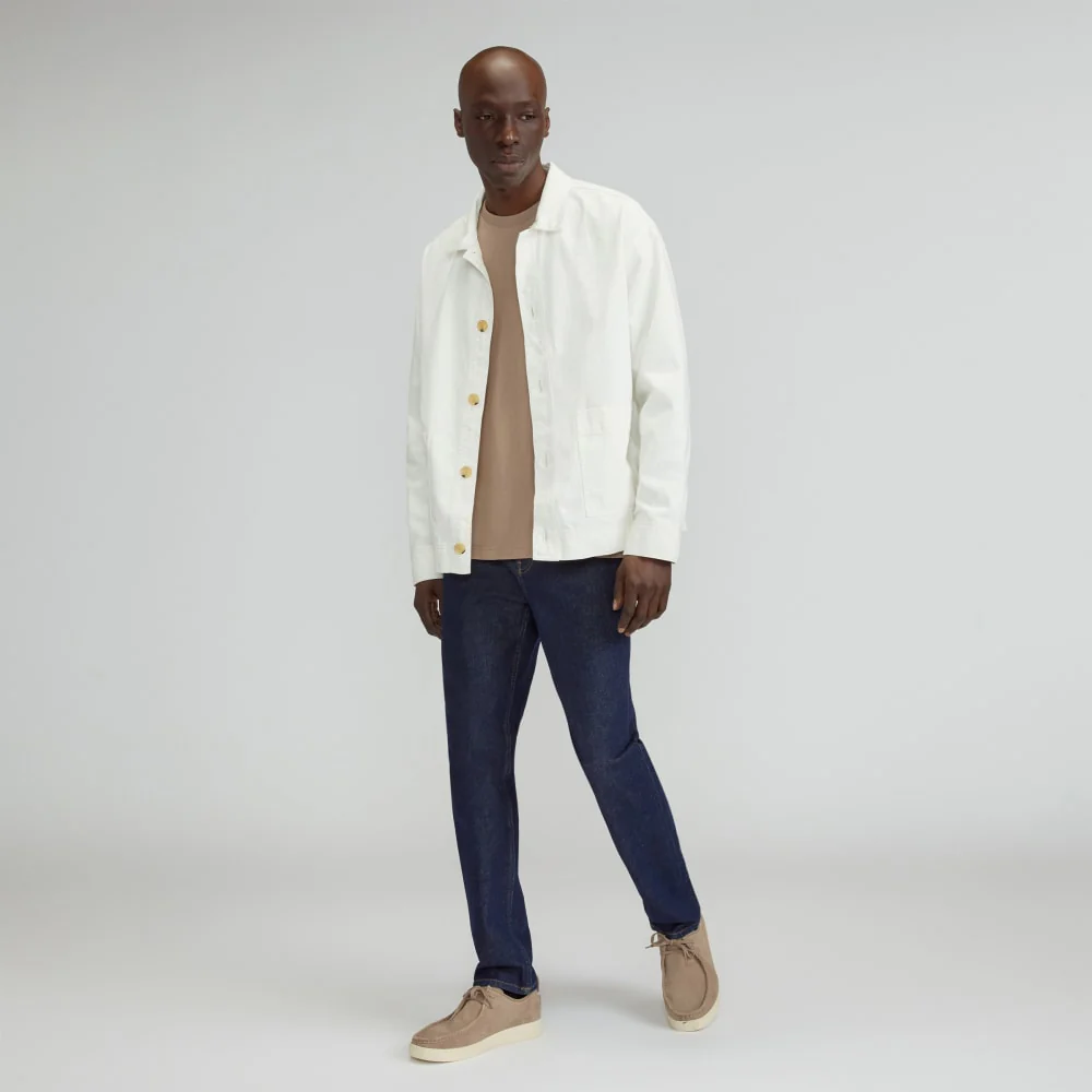 The Organic Cotton Herringbone Utility Jacket | Bone - Image 6