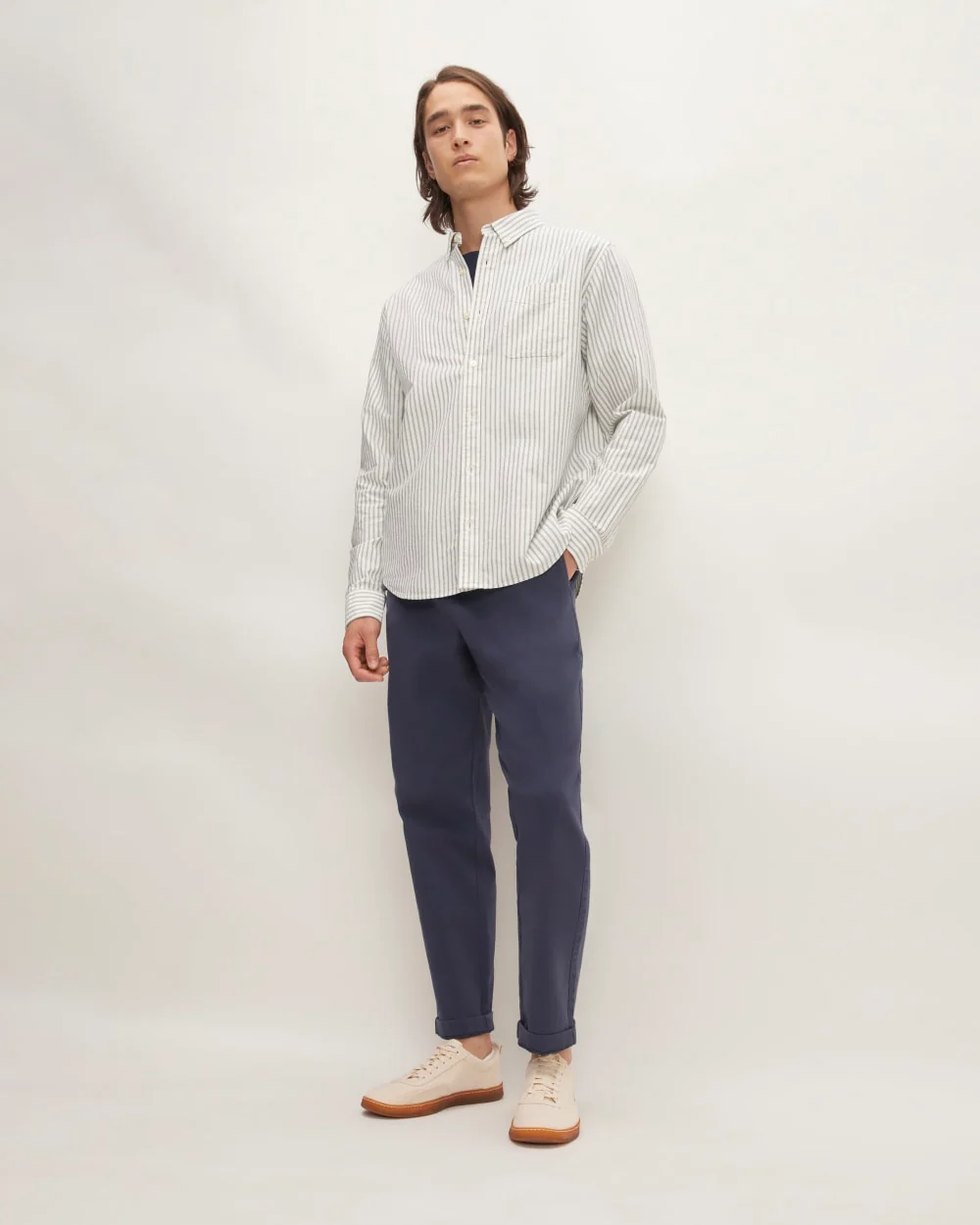 The Classic Oxford Shirt | Bone/Navy | Standard - Image 3
