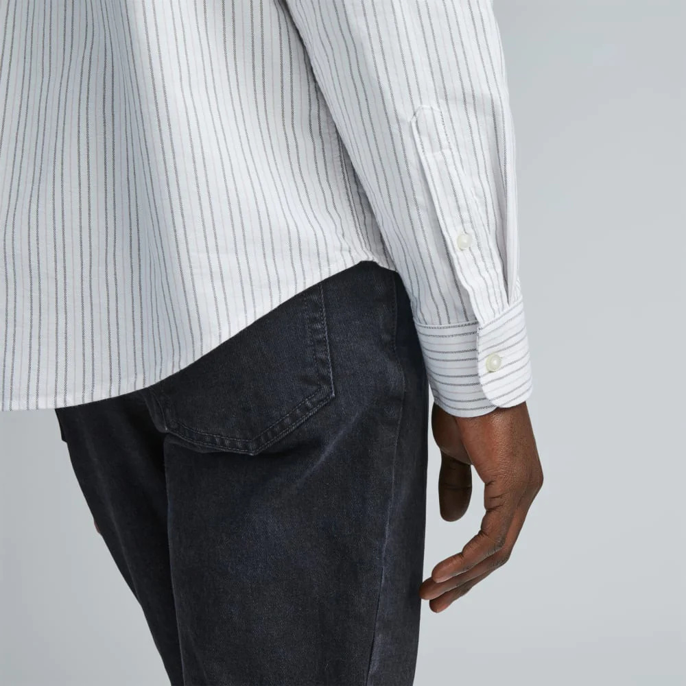 The Classic Oxford Shirt | Canvas / Mauve / Chocolate | Tall - Image 5