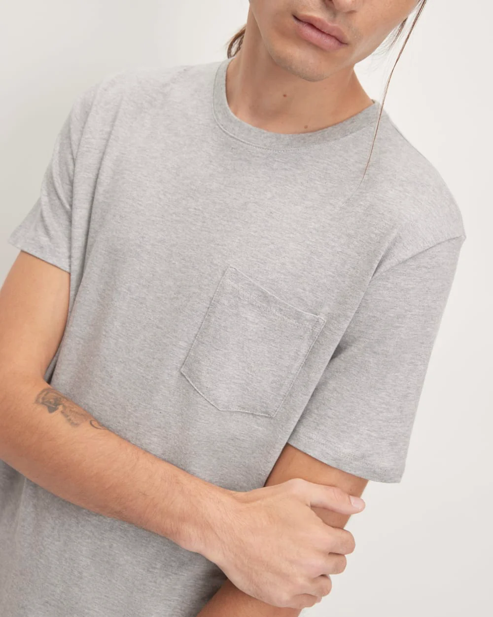 The Organic Cotton Pocket Tee | Heathered Grey - Image 4