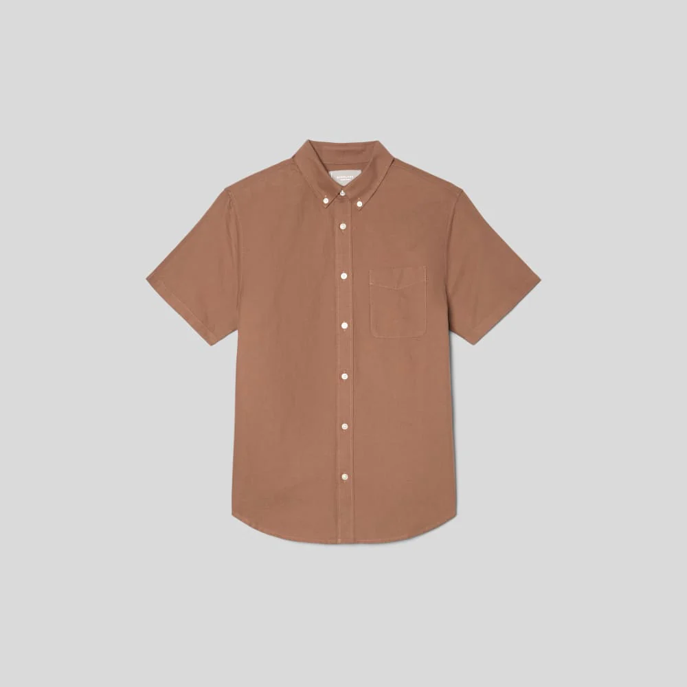 The Organic Short Sleeve Oxford Shirt | Carob Brown - Image 2