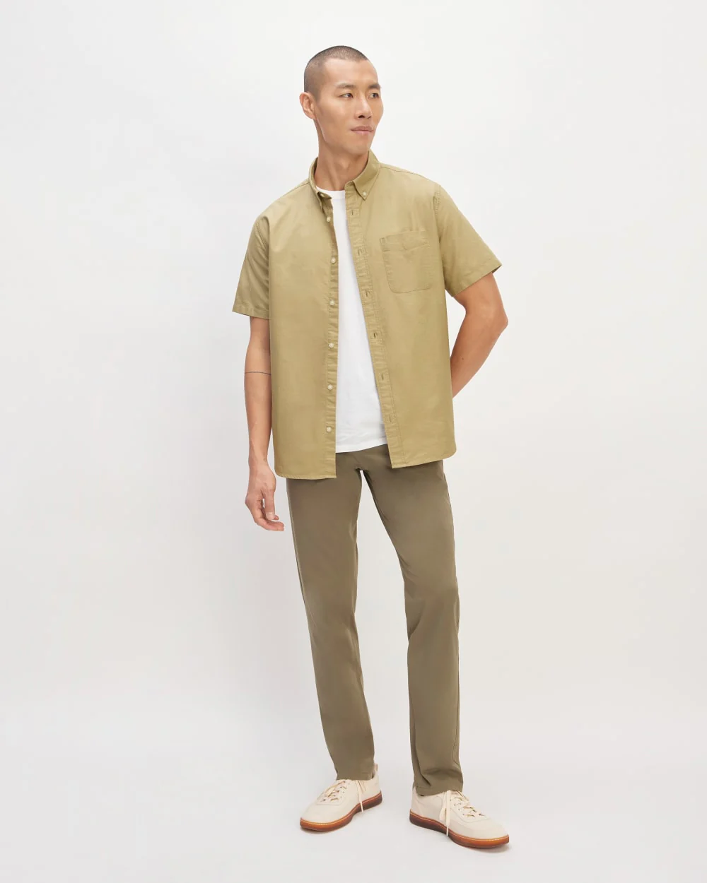 The Organic Short Sleeve Oxford Shirt | Cornstalk - Image 3