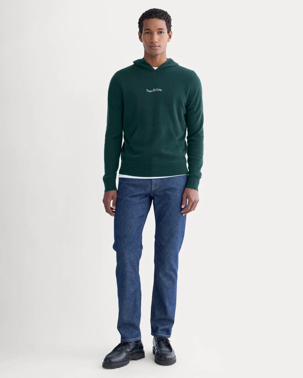 Everlane x Peace & Quiet Cashmere Hoodie | Pine - Image 3