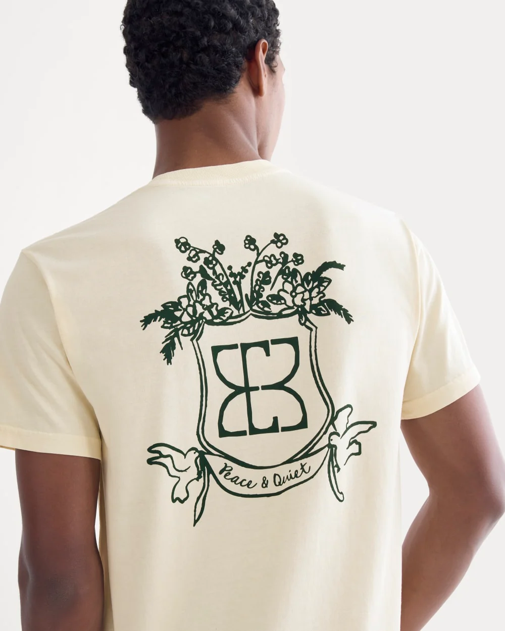 Everlane x Peace and Quiet Crest Graphic Tee | Bone - Image 4