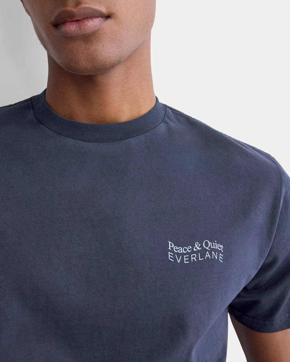Everlane x Peace & Quiet Graphic Logo Tee | Navy - Image 6