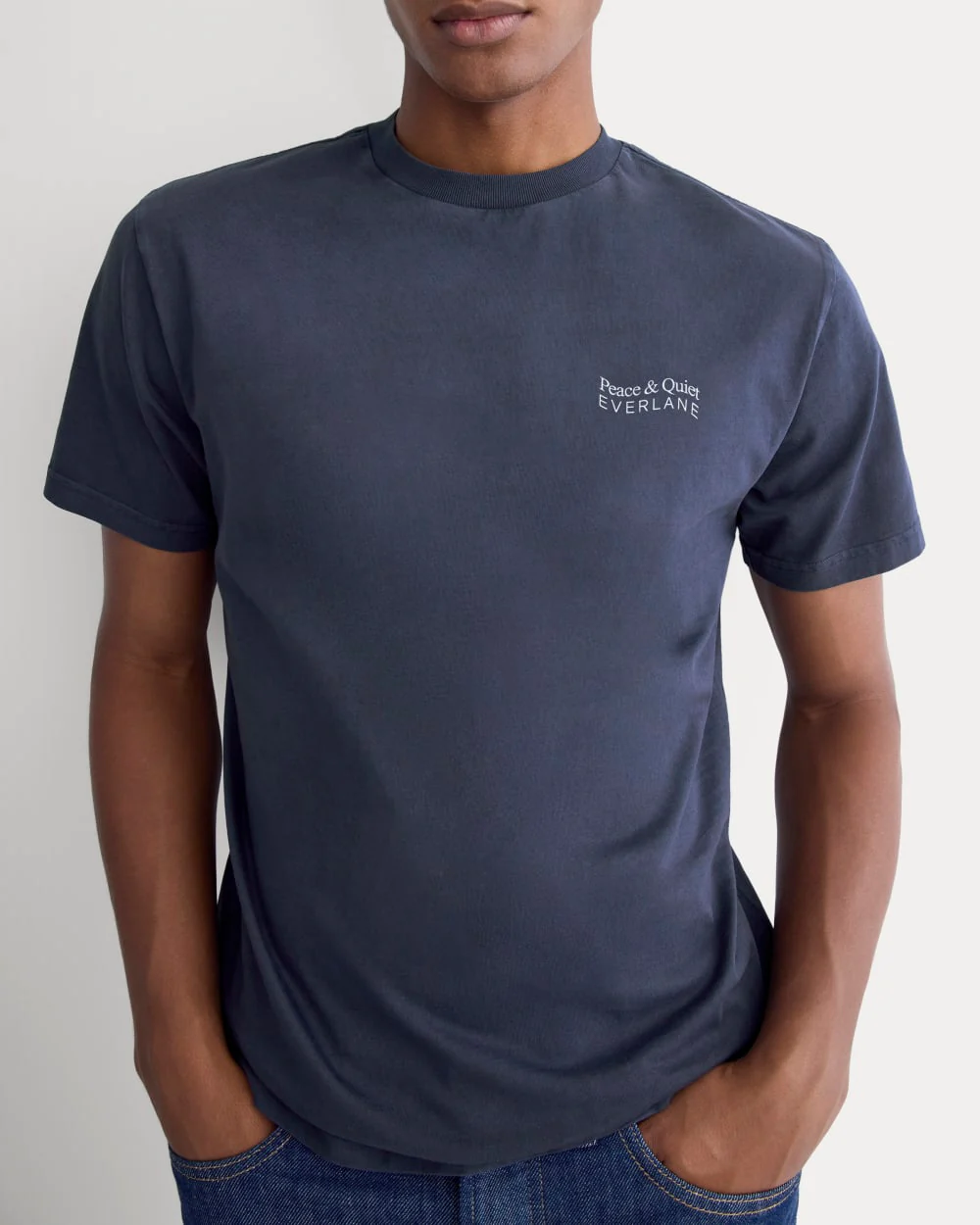 Everlane x Peace & Quiet Graphic Logo Tee | Navy - Image 8