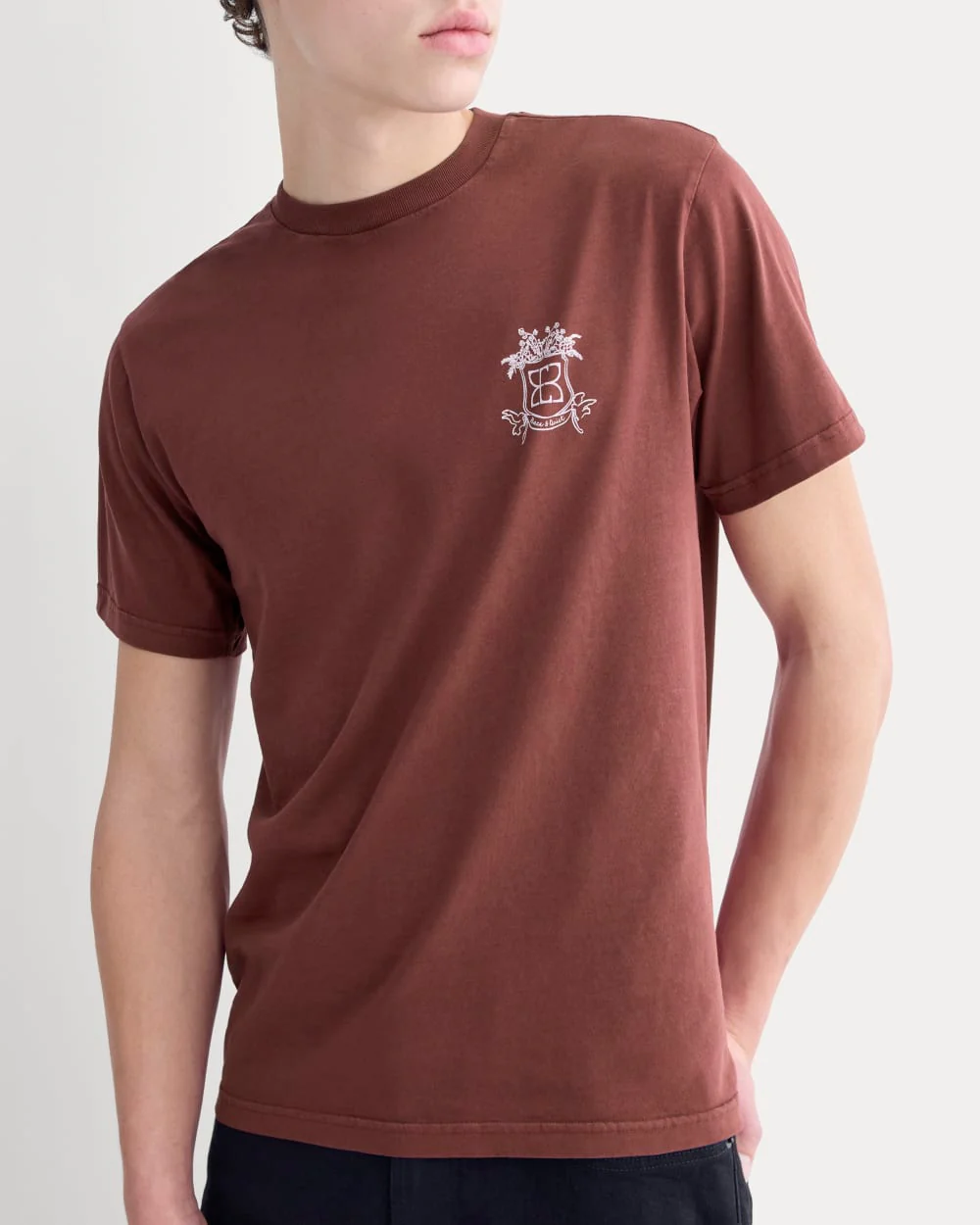 Everlane x Peace and Quiet Crest Graphic Tee | Wine - Image 3