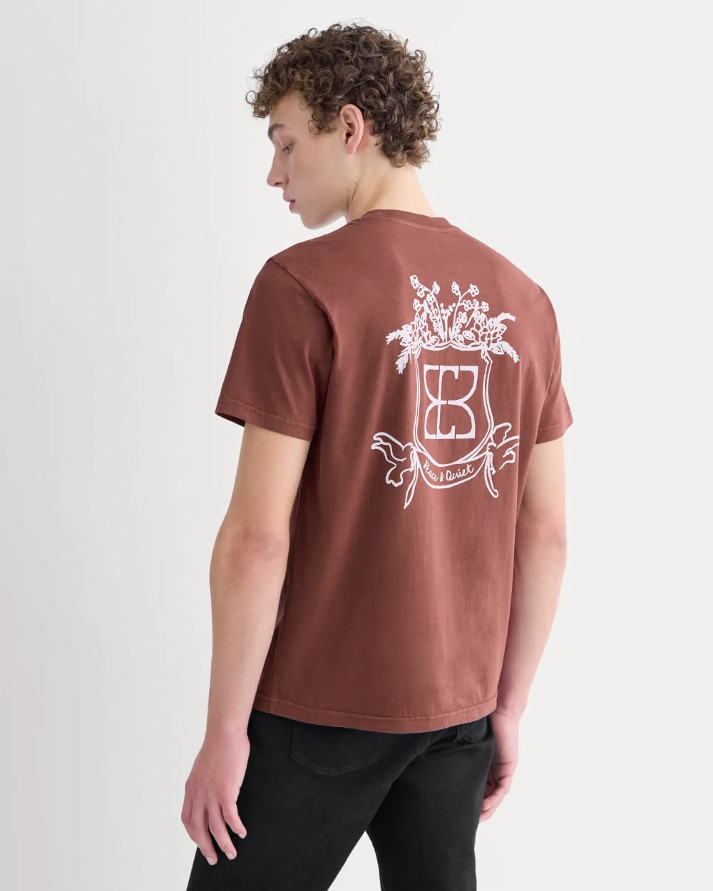 Everlane x Peace and Quiet Crest Graphic Tee | Wine - Image 4
