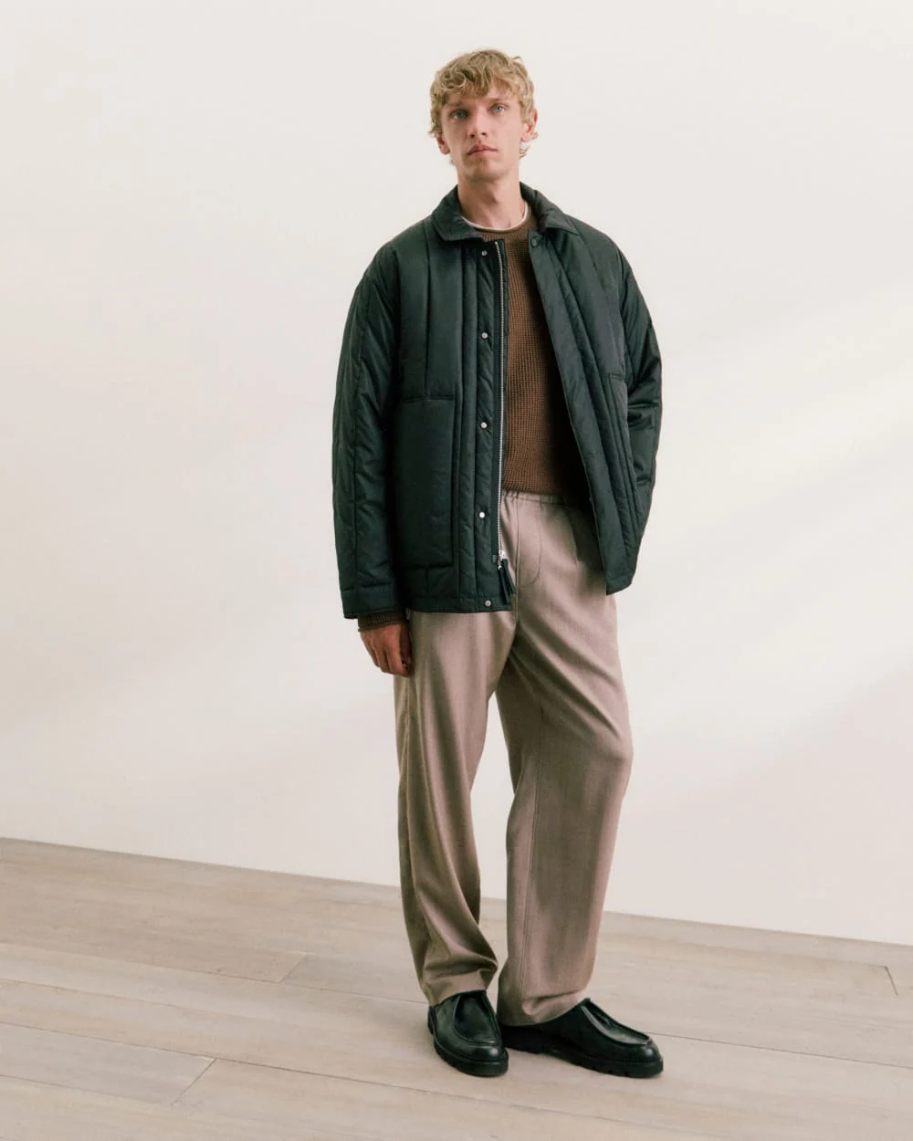 Pleated Trouser in Tailor Twill | Light Taupe - Image 7