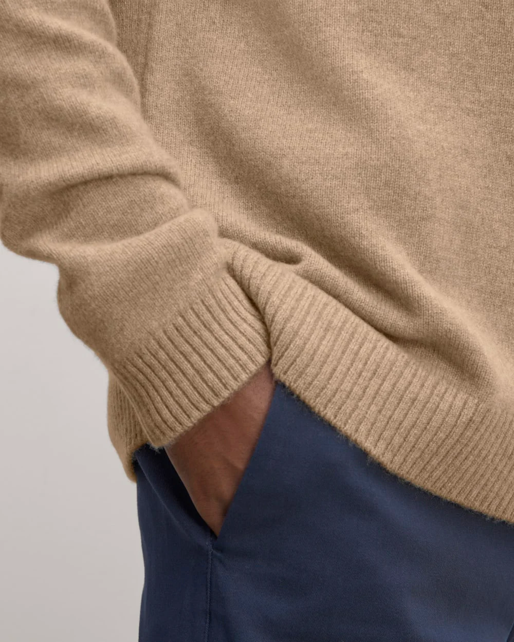 The Classic Polo in Luxe Merino | Oat Melange - Image 5