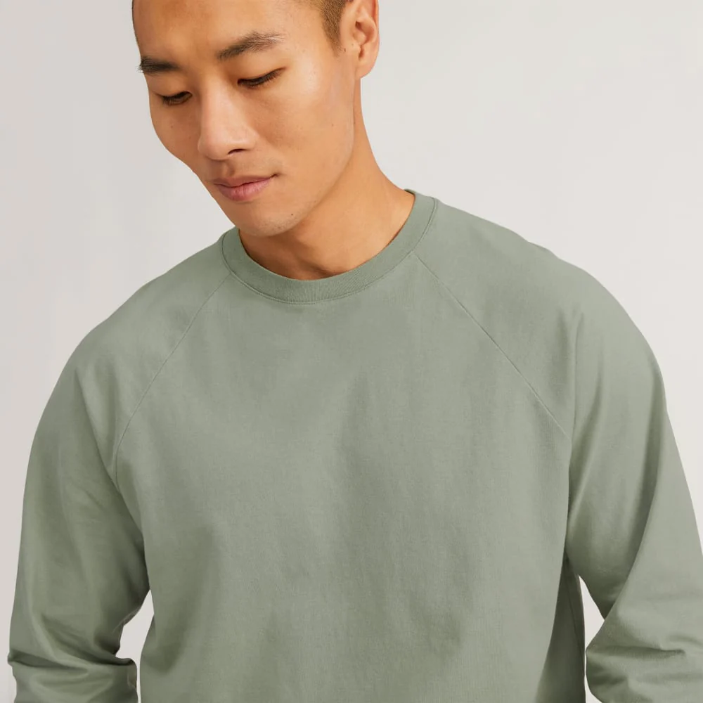 The Premium-Weight Long-Sleeve Crew | Uniform | Seagrass - Image 4