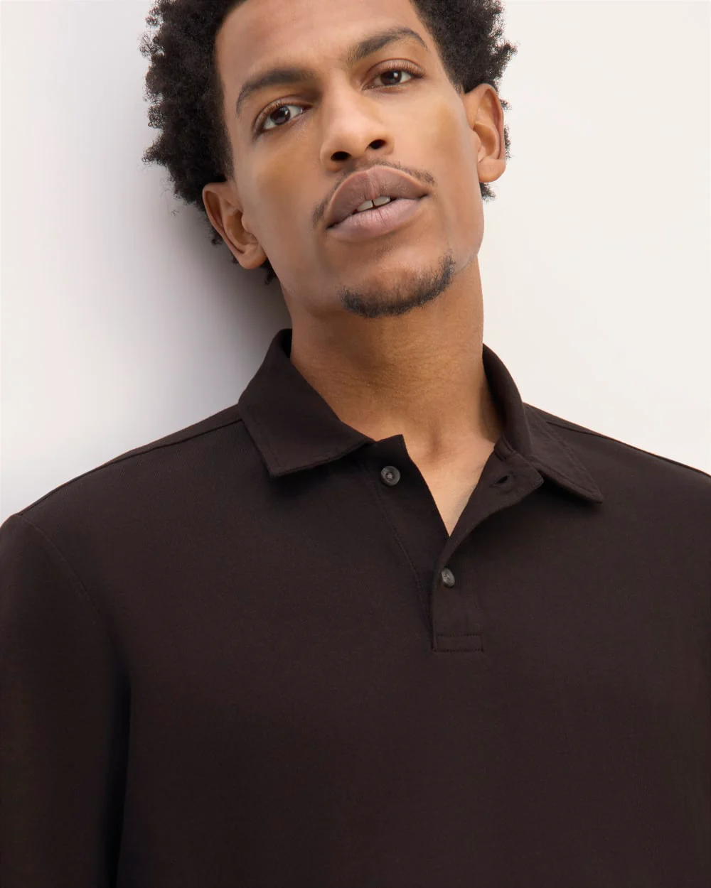 The Premium Weight Long-Sleeve Polo | Black - Image 4