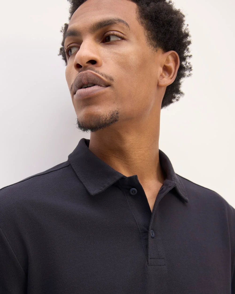 The Premium Weight Long-Sleeve Polo | Deep Navy - Image 4
